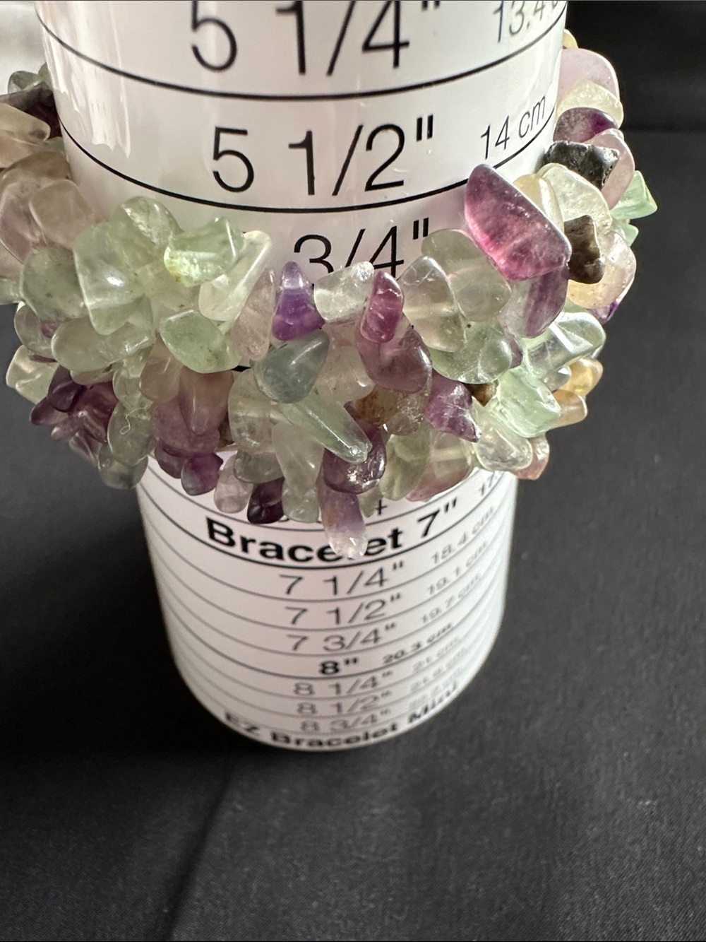 Fluorite EUC genuine gemstone stretch bracelet. Fits most wrists. Appx. 1” width - Picture 3 of 4